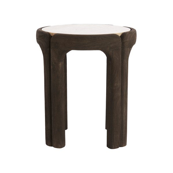 Tavolino rotondo con piano in pietra ø 45 cm Ali – Light & Living-image-2