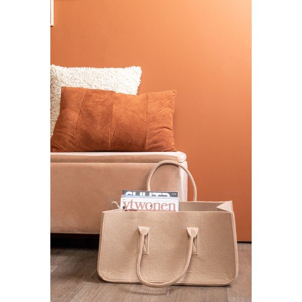 Cestino beige per riviste Mellow - PT LIVING-image-1