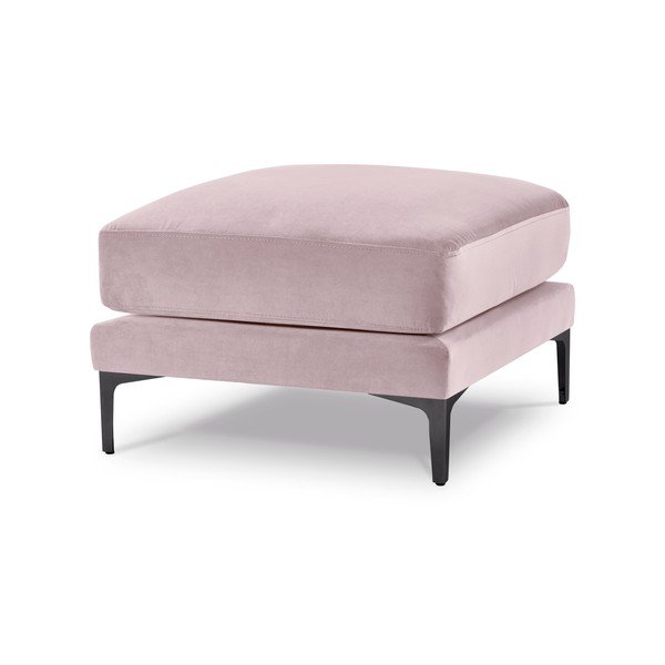 Poggiapiedi in velluto rosa Harmony - Kooko Home-image-2