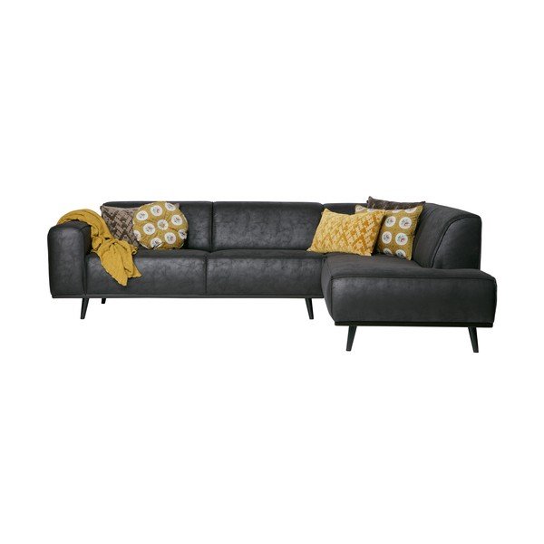 Divano angolare nero in finto camoscio, angolo destro Statement - BePureHome-image-2