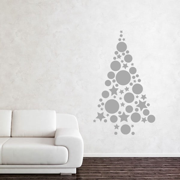 Samolepka Silver Christmas Tree Balls