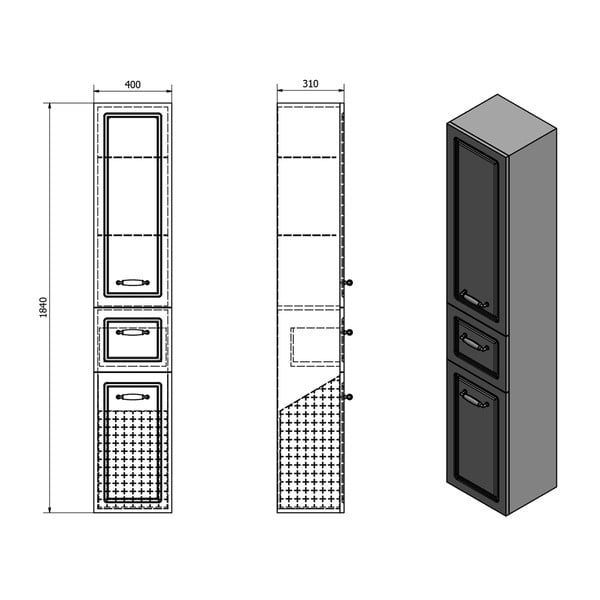 Mobile per bagno bianco 40x184 cm Favolo – Sapho-image-4