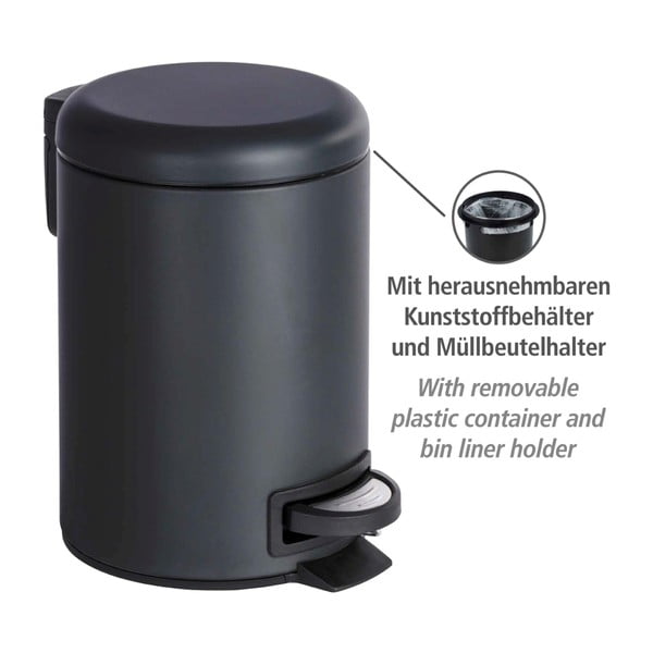 Pattumiera nera , 3 l Leman - Wenko-image-4