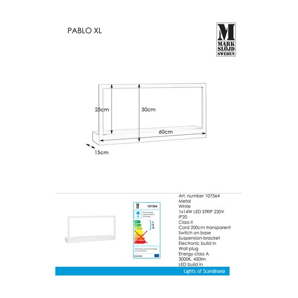 Lampada da parete bianca Pablo - Markslöjd-image-2