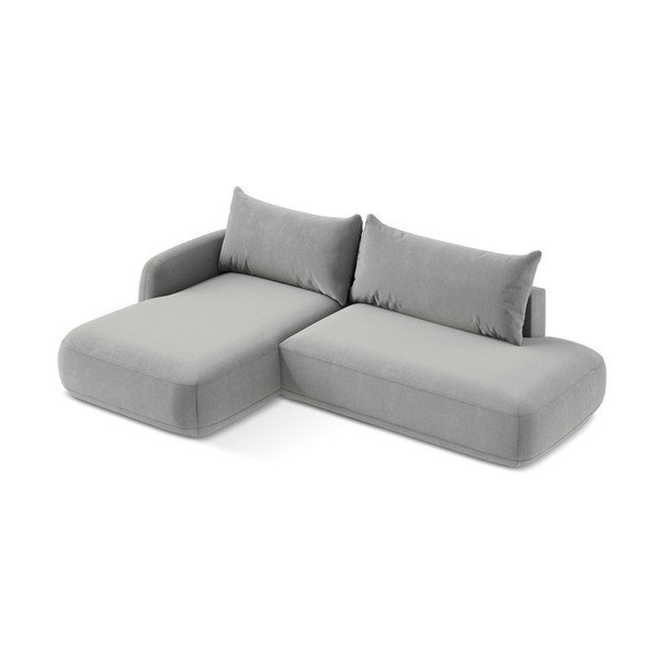Divano angolare grigio chiaro allungabile (con penisola a sinistra/con chaise lounge) Hale – Makamii-image-2