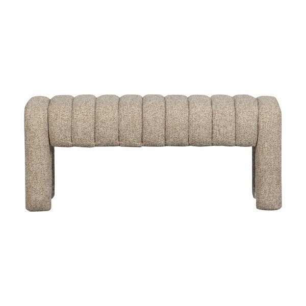 Panchina marrone chiaro in imbottito con rivestimento in bouclé Frex – WOOOD