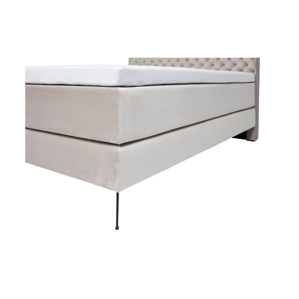 Letto boxspring bianco/color crema 200x200 cm La Maison – Meise Möbel-image-4