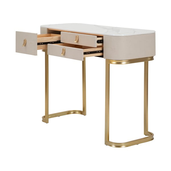 Consolle in beige-oro 40x100 cm Beauty - Mauro Ferretti-image-4