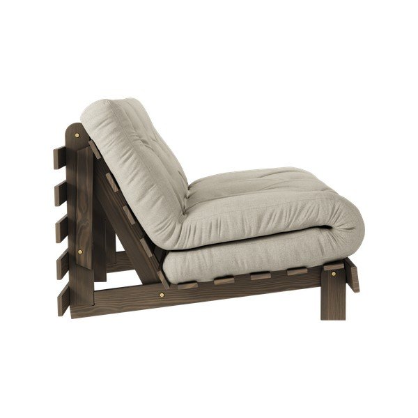 Divano greige allungabile con rivestimento in lino 140 cm Roots Carob – Karup Design-image-4