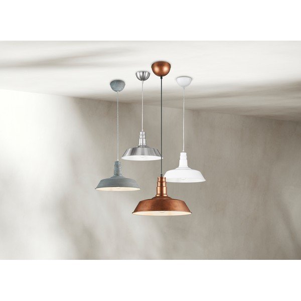 Lampadario color argento opaco in metallo con paralume in metallo ø 36 cm Will – Reality-image-1