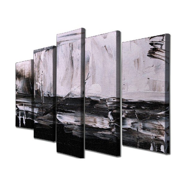Quadro murale in 5 parti su tela Toni grigi - Vega