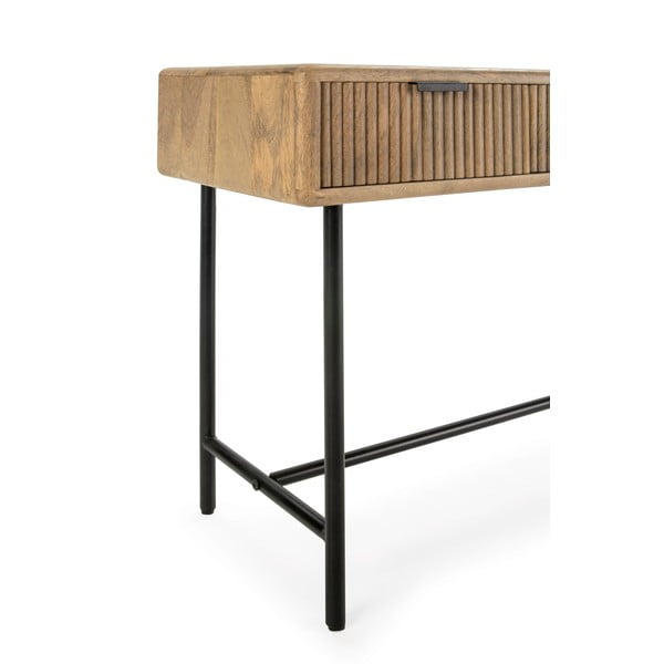 Tavolo consolle di colore naturale in mango massiccio 38x100 cm Mundra – MOME-image-4