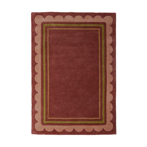 Tappeto burgundy in lana tessuto a mano 160x230 cm Lois – Flair Rugs