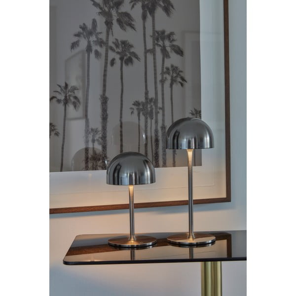 Lampada da tavolo LED argentata con paralume in metallo con telecomando (altezza totale 30 cm) Tim – Sirius-image-4