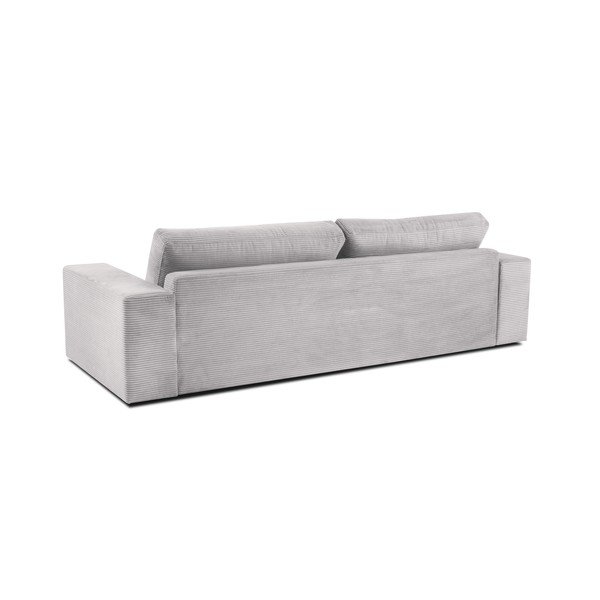 Divano letto in velluto a coste grigio chiaro Donatella - Milo Casa-image-3