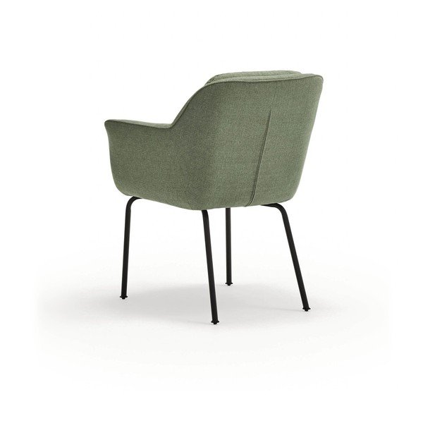 Sedia da pranzo verde in imbottito con braccioli Sadira – Teulat-image-4