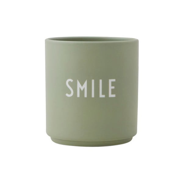 Tazza in porcellana verde chiaro Preferito Smile - Design Letters