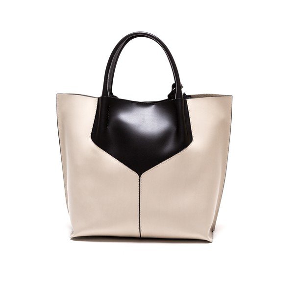 Kožená kabelka Anna Luchini 86 Nero Beige-image-1