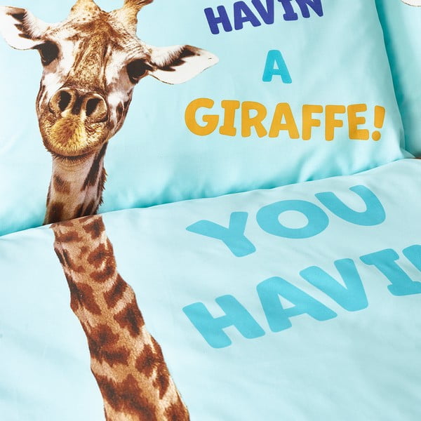 Biancheria da letto per bambini turchese per letto singolo 135x200 cm Havin A Giraffe – Catherine Lansfield-image-4