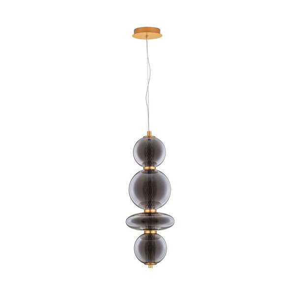 Lampadario LED grigio in metallo con paralume in vetro ø 25,5 cm Navi – Nova Luce