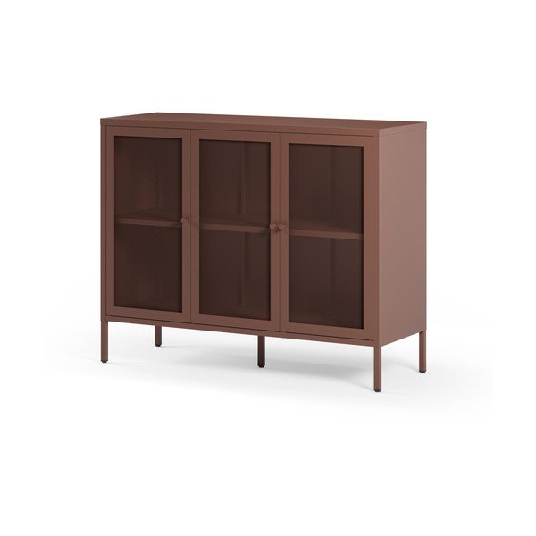 Cassettiera burgundy in metallo 121x90x40 cm Fayna – Marckeric-image-2
