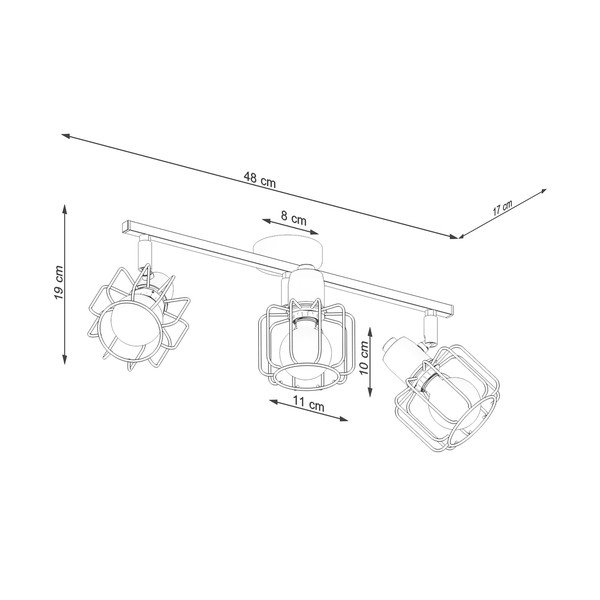Lampada da soffitto nera ø 10 cm Salom - Sollux-image-4
