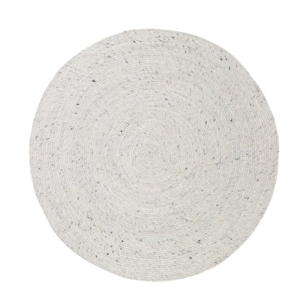 Tappeto bianco in misto lana e cotone fatto a mano, ø 140 cm Neethu - Nattiot