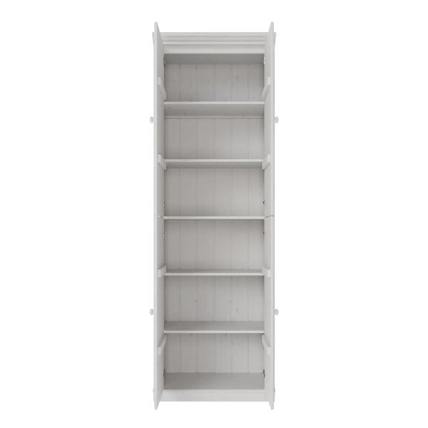Armadietto bianco in pino massiccio 74x223x37 cm Anita – Støraa-image-2