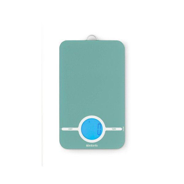 Mentolově modrá kuchyňská váha Brabantia Timer