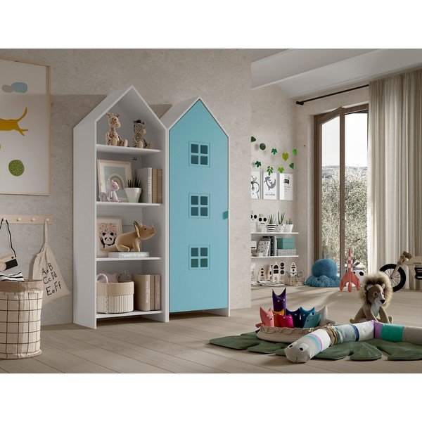 Armadio a giorno bianco e azzurro per bambini 115x171,5 cm CASAMI BRUGES - Vipack-image-1