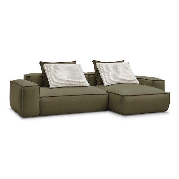 Divano angolare verde in similpelle Boheme - Bobochic Paris-image-3