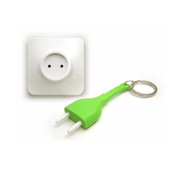 Set 2 věšáků Unplug, zelený