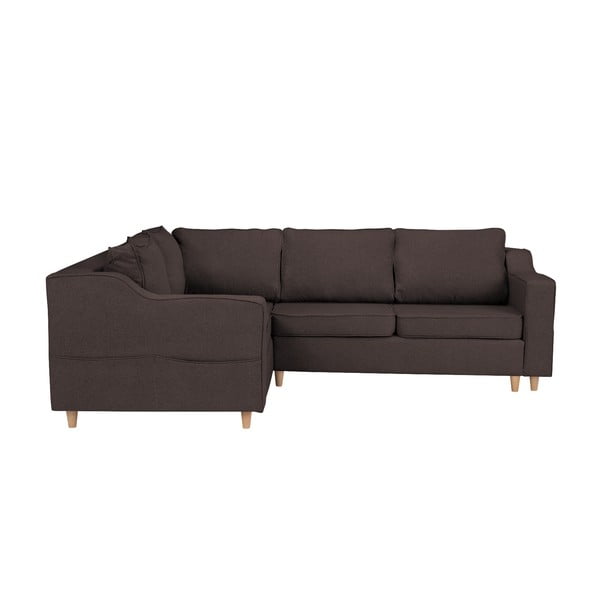 Divano letto a quattro posti marrone scuro Jonquille, angolo sinistro - Mazzini Sofas-image-1