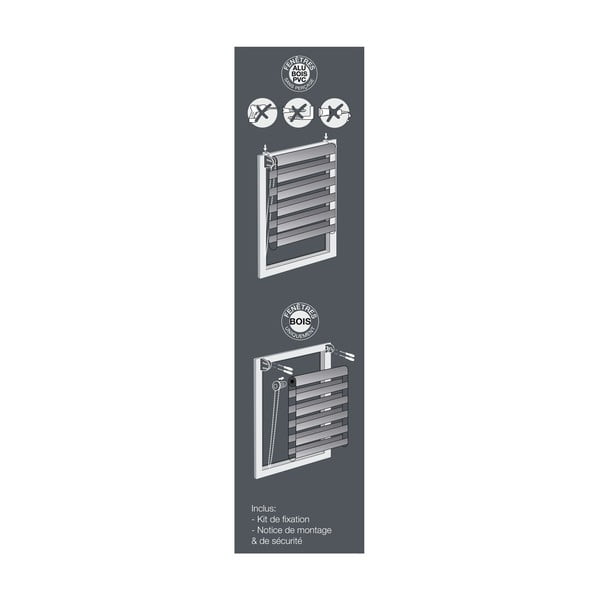 Tenda a pacchetto giorno/notte marrone chiaro in tessuto 90x180 cm Daynight – douceur d'intérieur-image-2