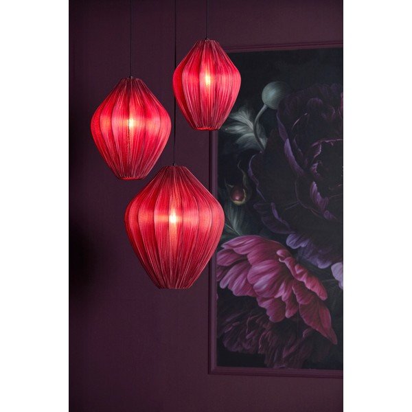 Lampadario burgundy con paralume in tessuto ø 12 cm Verita – Light & Living-image-1
