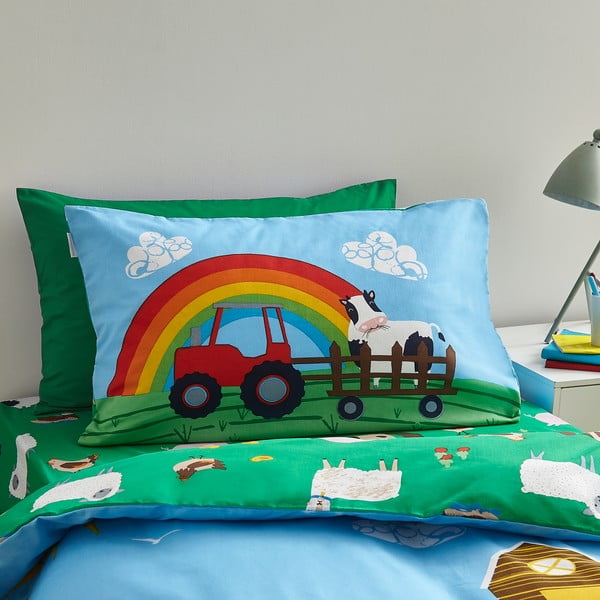 Set copripiumino e federa da bambini per letto singolo 135x200 cm Farmyard Animals – Catherine Lansfield-image-3