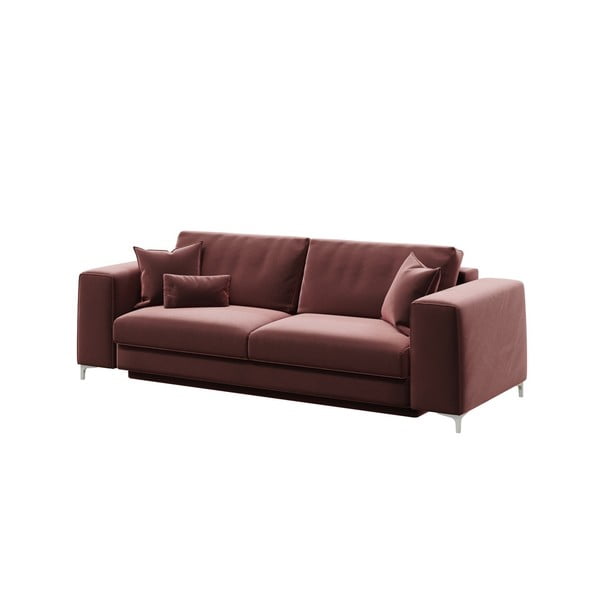 Divano letto in velluto rosa scuro, 256 cm Rothe - devichy-image-2