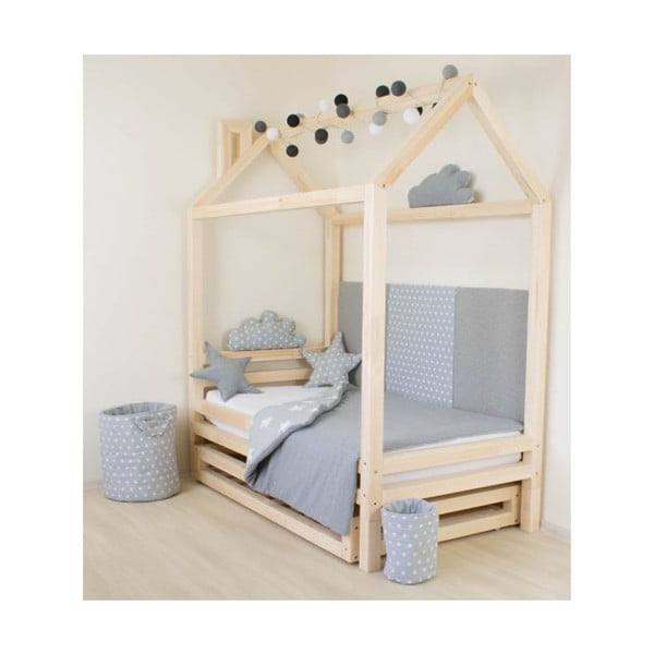 Lettino rosa per bambini in legno di abete Happy, 90 x 200 cm - Benlemi-image-4