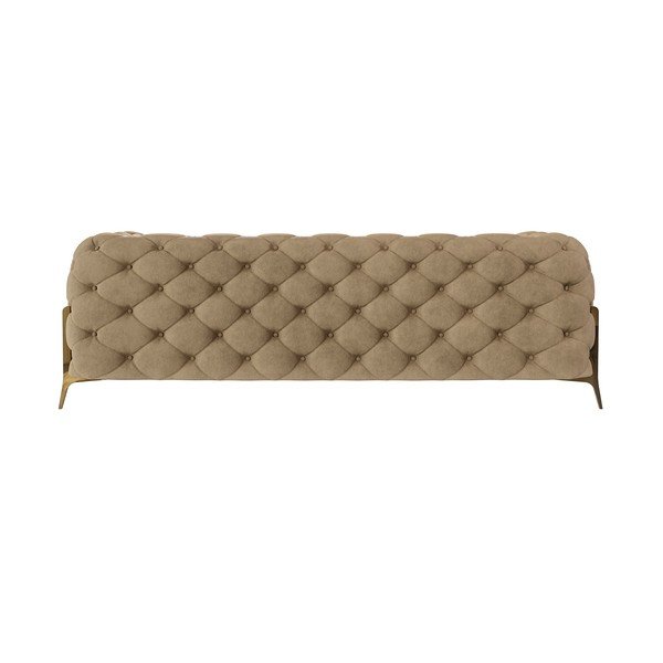 Divano marrone chiaro con rivestimento in velluto 225 cm Chelsea Bis – Ropez-image-2