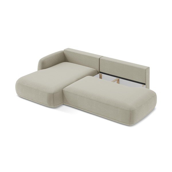 Divano angolare beige allungabile (con penisola a sinistra/con chaise lounge) Hale – Makamii-image-4