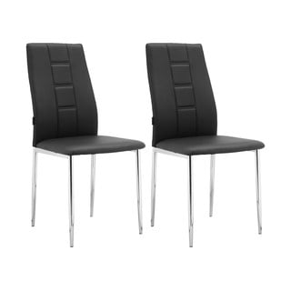 Set di sedie da pranzo in similpelle nere 2 pz Edita - Støraa