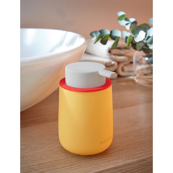 Distributore di sapone in ceramica giallo Cosy - Leitz-image-1