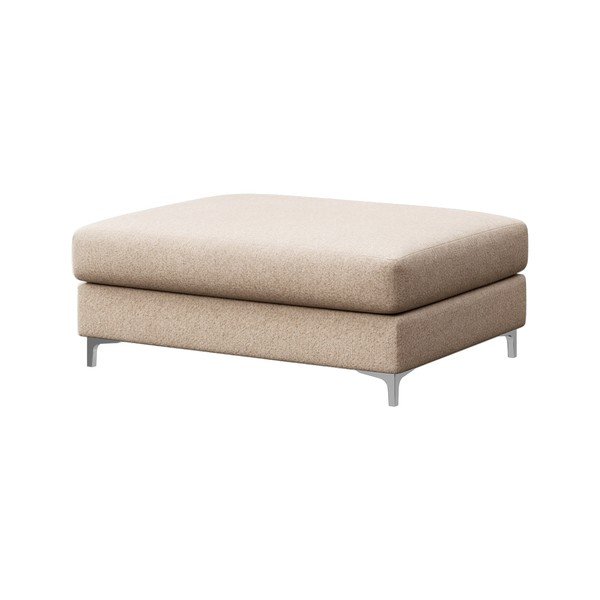 Poggiapiedi beige rivestito in bouclé Rene – Rodier-image-2
