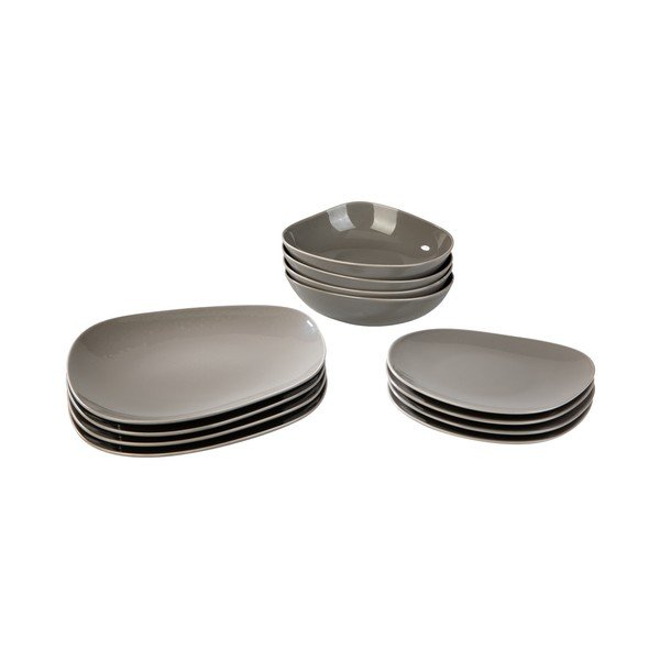 Set di 12 piatti in porcellana grigia Villeroy & Boch Like Organic - like | Villeroy & Boch