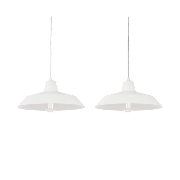 Lampada a sospensione bianca con paralume in metallo ø 35 cm Cinco - Sotto Luce-image-2