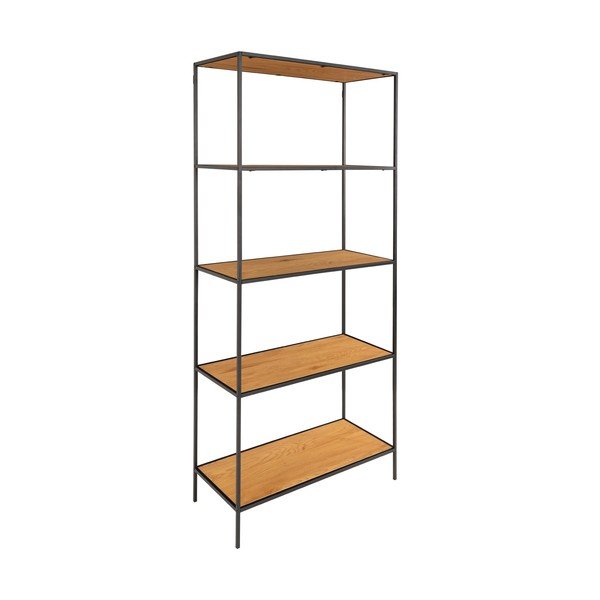 Libreria in rovere decorato in colore naturale 80x170 cm Vita - House Nordic-image-2