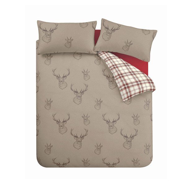 Set copripiumino e federa beige per letto matrimoniale/per letto esteso 3 pezzi 230x220 cm Stag – Catherine Lansfield