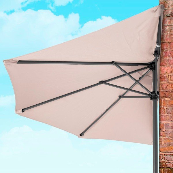 Ombrellone beige ø 240 cm - LDK Garden-image-1