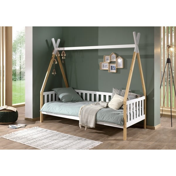 Letto per bambini bianco con barriera, 90 x 200 cm Tipi - Vipack-image-1