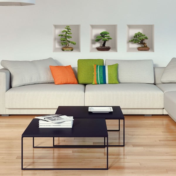 Set di 3 adesivi murali 3D Bonzais - Ambiance-image-1